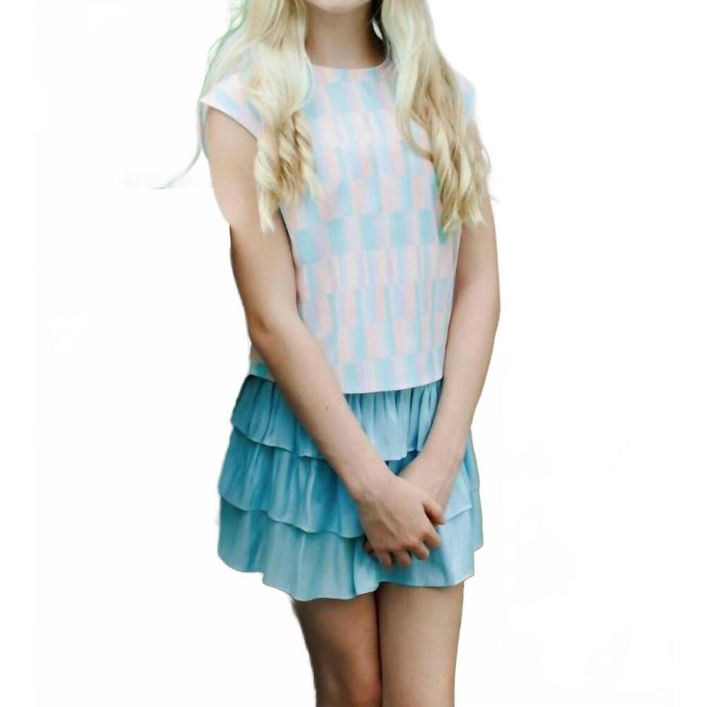 NEW PLEAT girls luna skirt in light blue